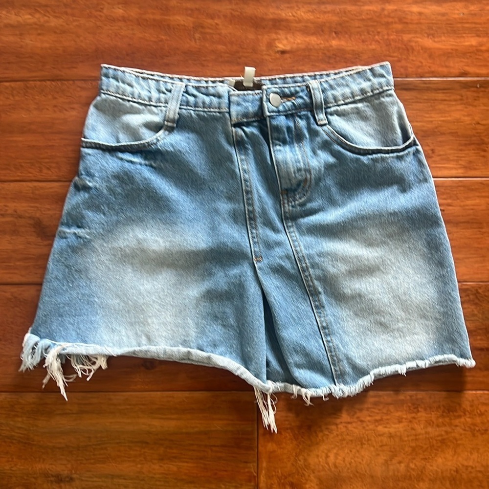 Hayden Talk It out asymetrical Denim Jean Mini Skirt Size Small
